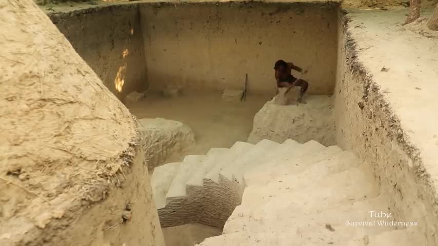 Building The Most Amazing Underground Water Slide Temple House.