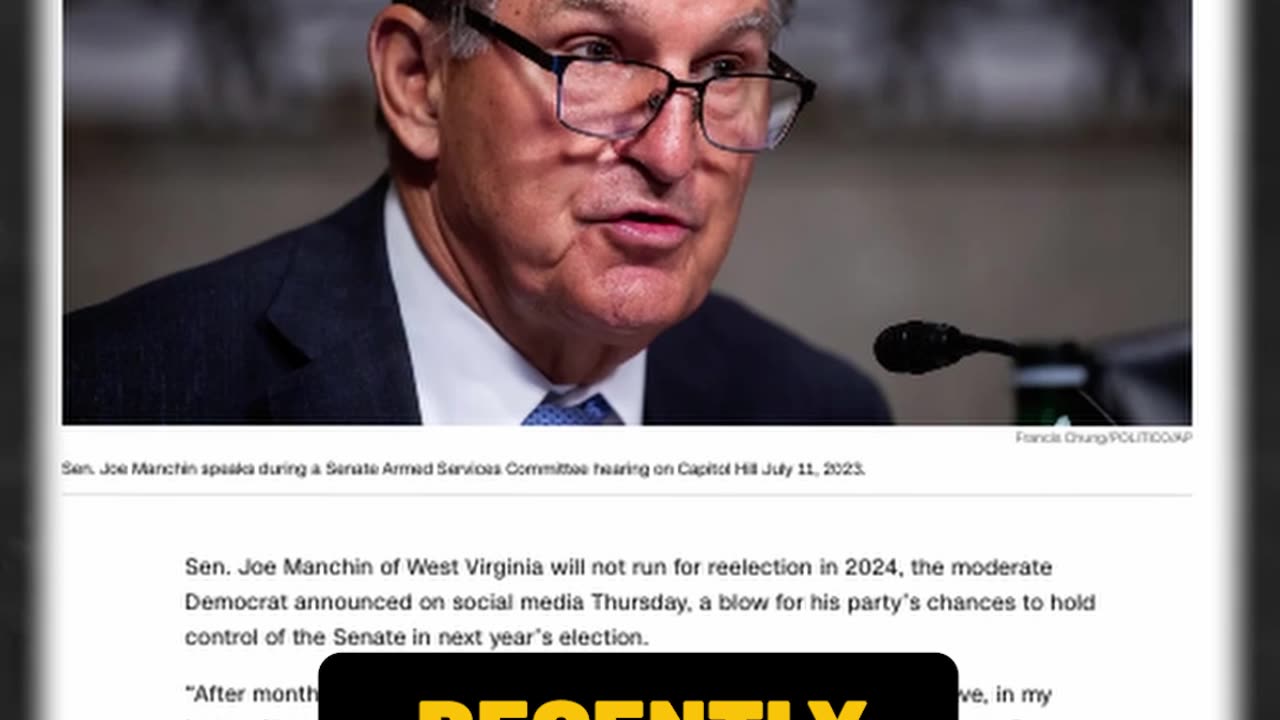 Open Senate Seat in 2024 #WestVirginia #Congress #Manchin