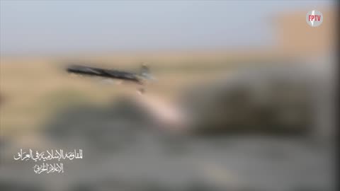 Iraqi Resistance launching drones towards a Zionist military target in southern occupied Palestine, 24 Nov 2024