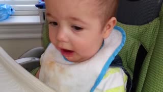 baby don't like his baby food.