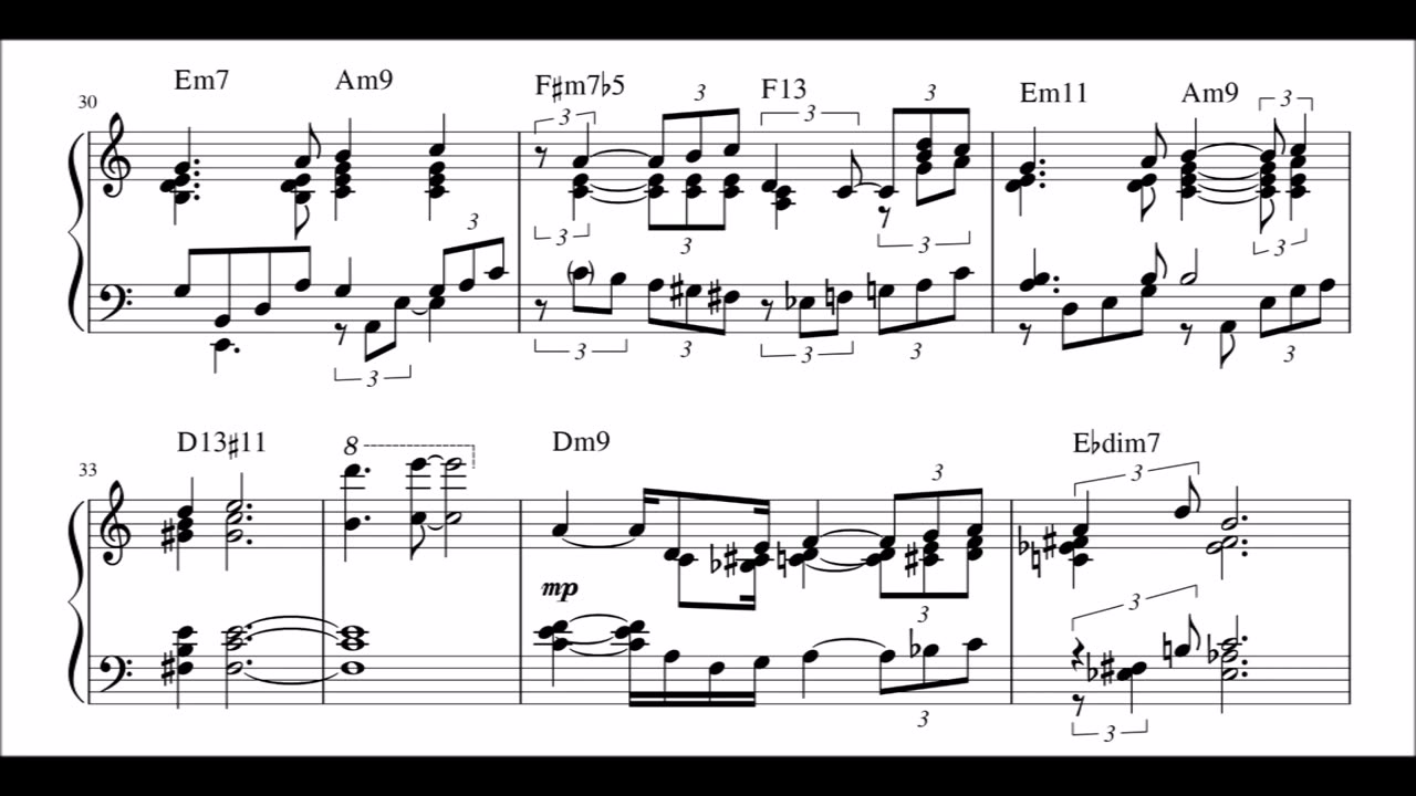 Bill Evans Alfie Piano Transcription