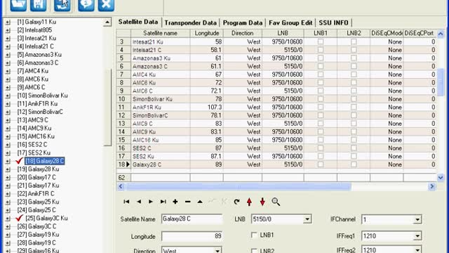 DataBase Editor for SYNOQ SR1 receiver