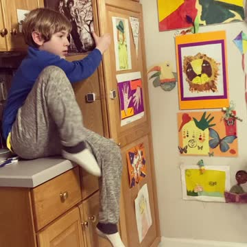 Caught climbing to snacks