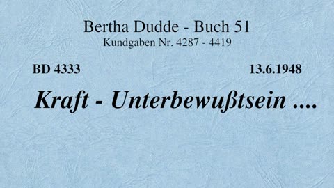 BD 4333 - KRAFT - UNTERBEWUSSTSEIN ....