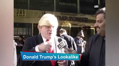 Donald Trump cheered by his lookalike