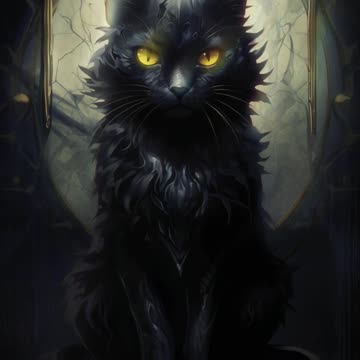 Black Cat | Gothic Art | Dark Art | Digital Art | Mysterious | Gloomy | Magic #blackcat #cat #magic