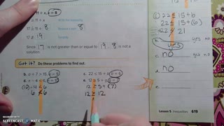 Gr 6 - Ch 8 - Lesson 5 - Inequalities