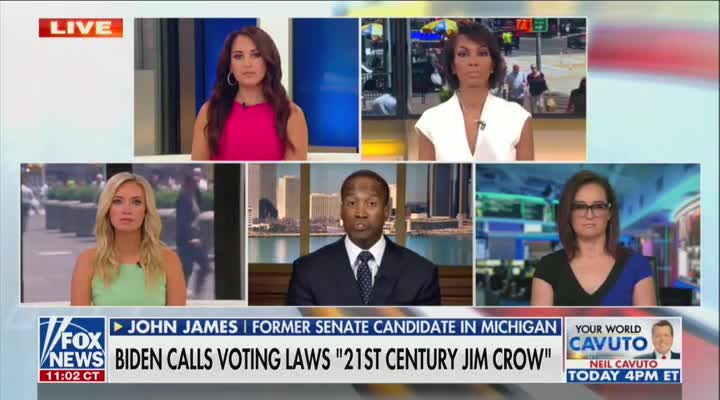 John James flames Biden for invoking Jim Crow