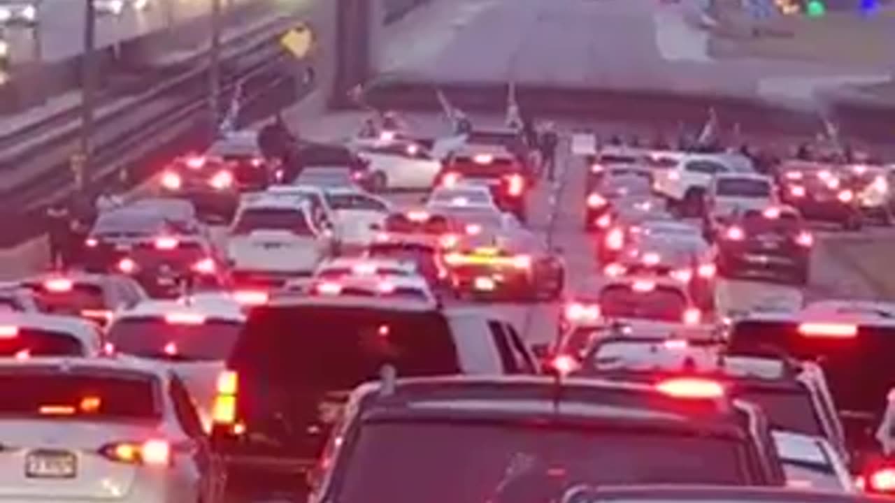 Pro-Palestinian Protesters block highway near O'Hare International Airport