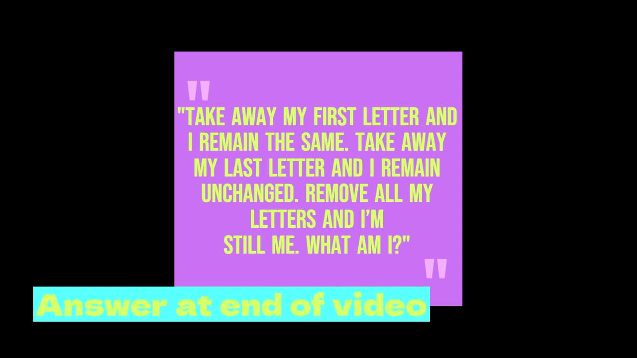 "Take away my first letter and I remain the same.