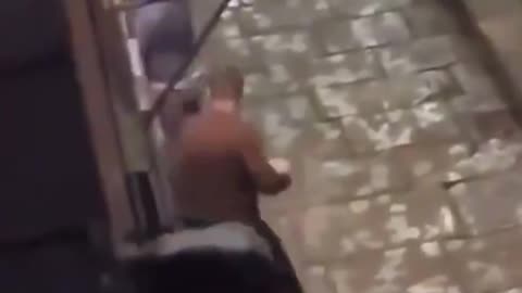 Machete wielding migrant gets flattened