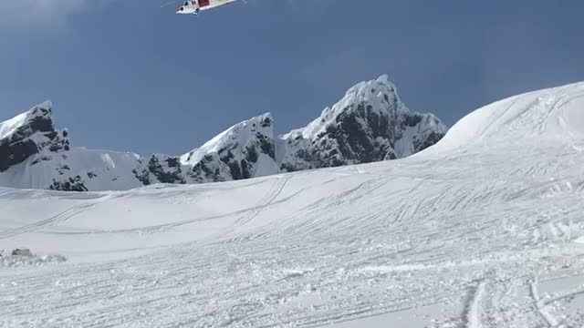 US Coast Guard Helicopter Lands on MT Baker WA