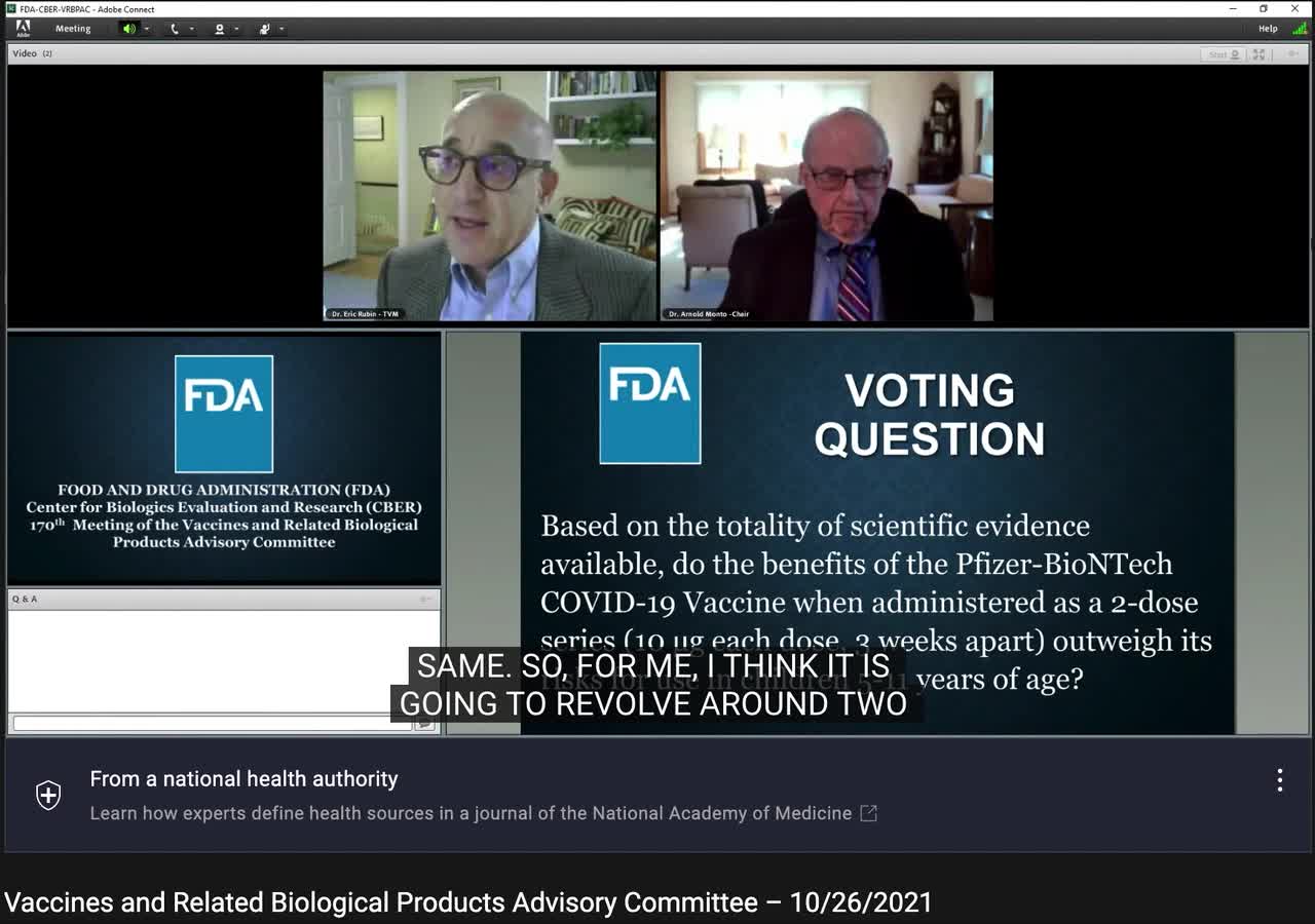10/26 FDA Meeting: Dr. Eric Rubin Approves It So We Can Learn If It's Safe