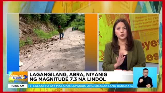 Lagangilang, Abra,niyanig ng 7.3 magnitude na lindol