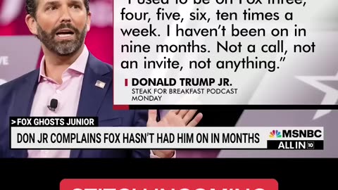 Mini Don is a crybaby: Trump Jr. is hurt by @foxnews