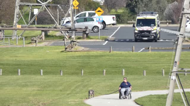 Ambulance Melbourne Australia next to BMX track