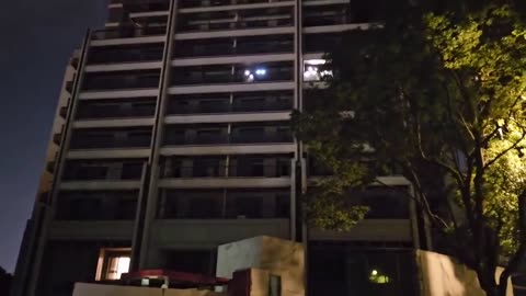 Protesting at a rotten building