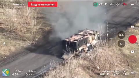 Ukrainians Destroy a Russian Armored Transport