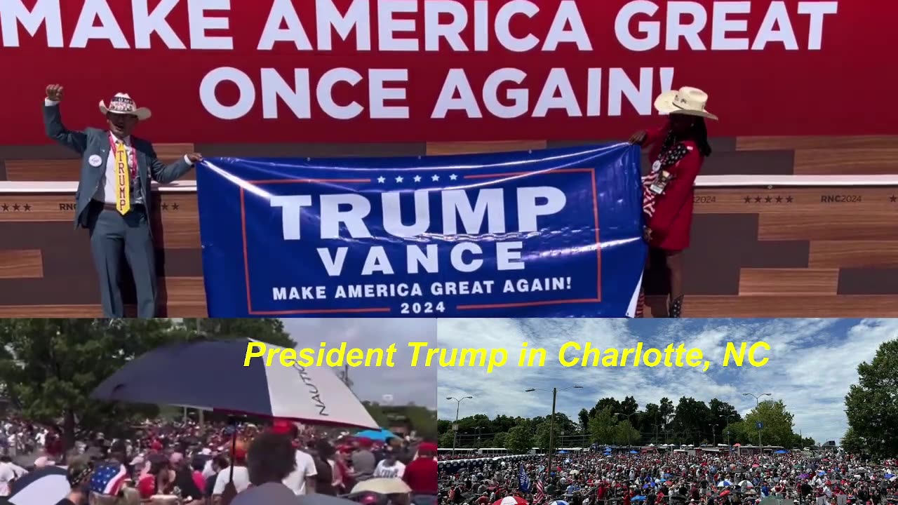 Người dân chờ đợi Tổng thống President Trump in Charlotte, NC (24/7)!