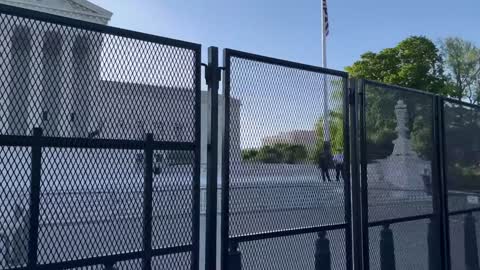 Fence Erected Around U.S. Supreme Court Building