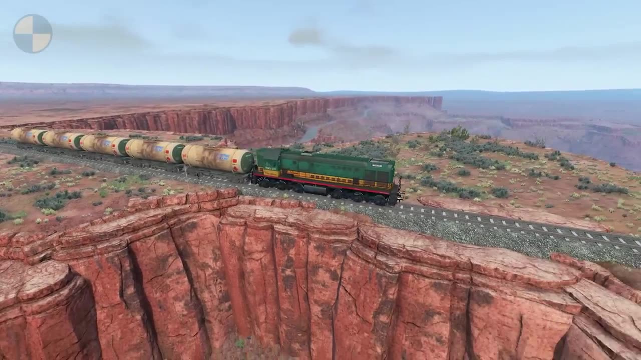 Trains vs Cliff 😱 BeamNG.Drive