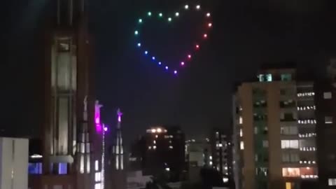 El show de drones que alegró la noche del martes en Bucaramanga