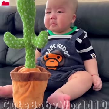 9th January 🥺cutest baby 😂playing with Dancing cactus 🌵 Gone wrong