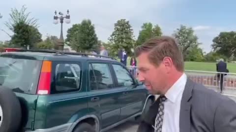 Eric Swalwell was confronted today while he was walking into Congress.