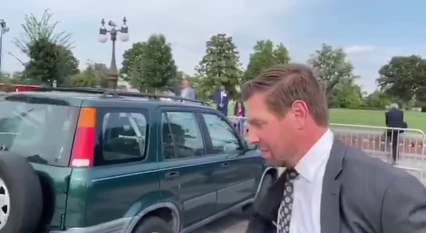 Eric Swalwell was confronted today while he was walking into Congress.