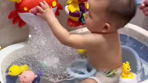 Baby swimming