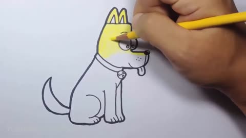 How to draw a Dog from the Letter D!