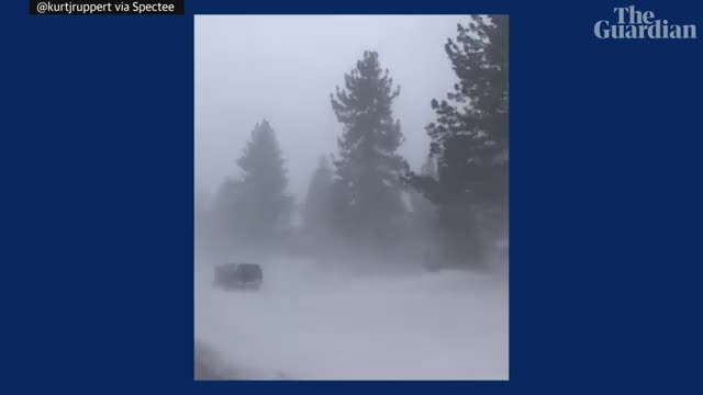 Winter storm creates blizzard conditions in central California