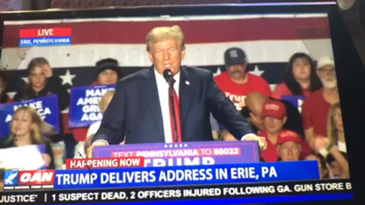 🦅OANN trump delivers address in Erie Pennsylvania Sunday 02:47 pm