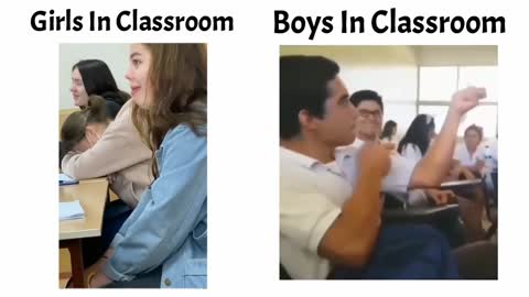 girls vs boys in classroom
