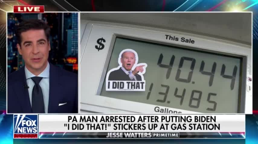 Biden "I Did That" Gas Stickers Could Get You Arrested