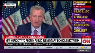 NYC's de Blasio Admits Schools Are Largely Safe From Coronavirus