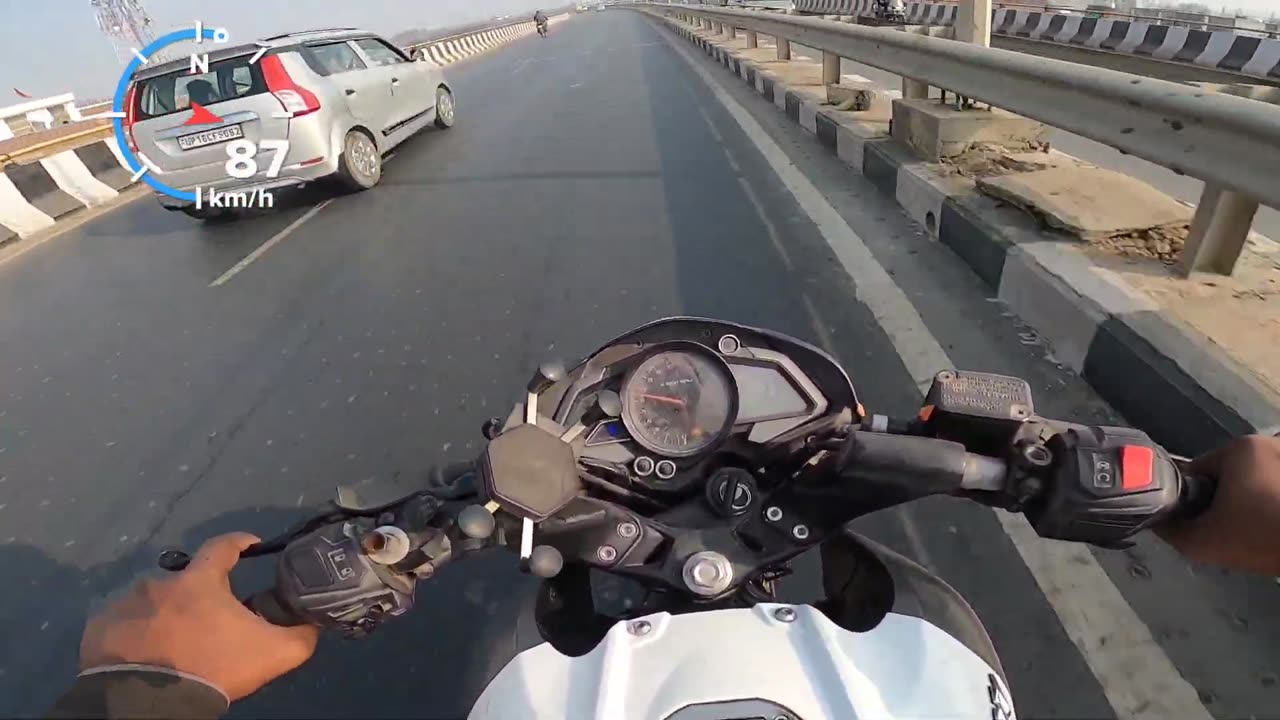 Riding NS200 200 with gopro GPS speed #gopro #ns200 #viral #rumble #highway