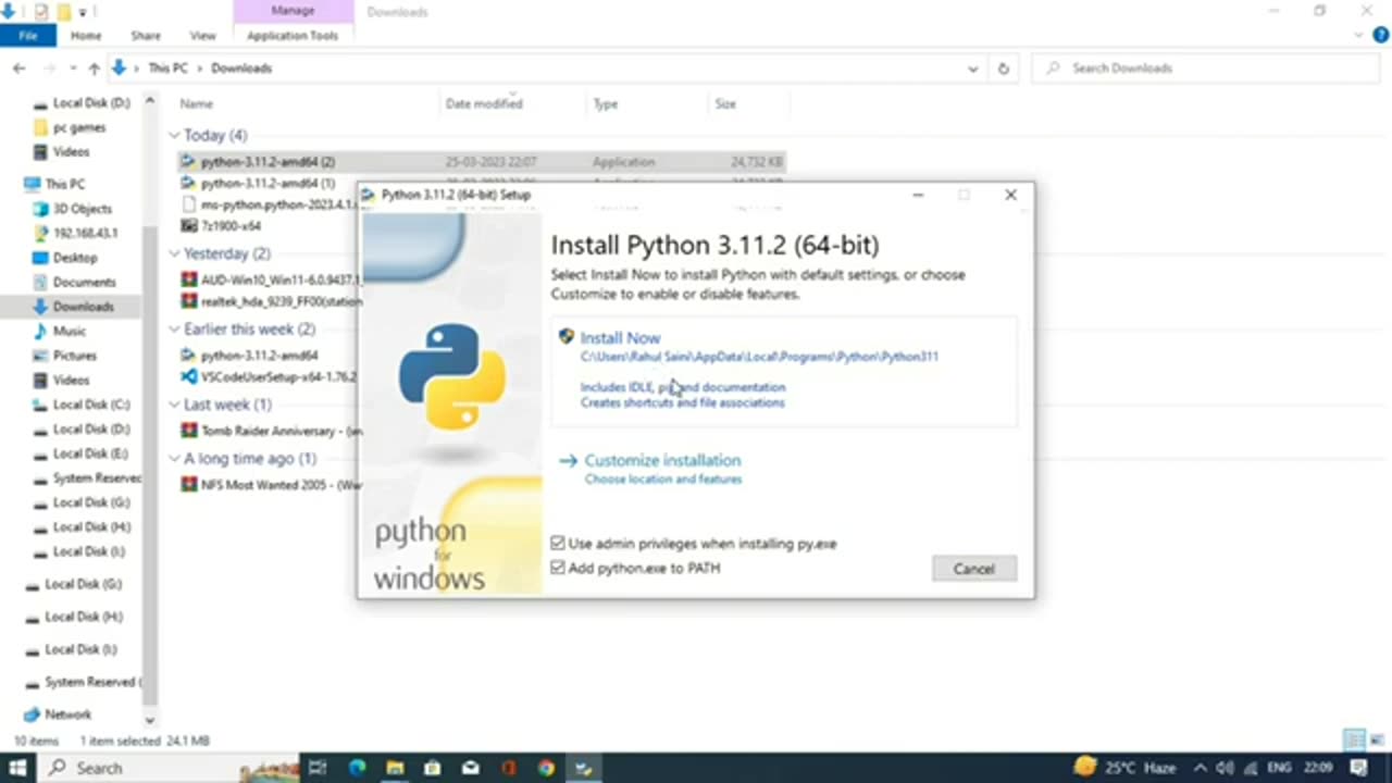 How to download python and visual studio code in computer