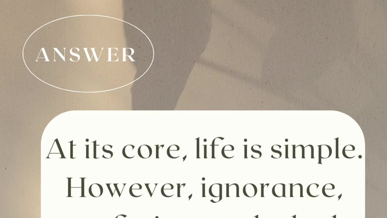 Is life simple or complex?