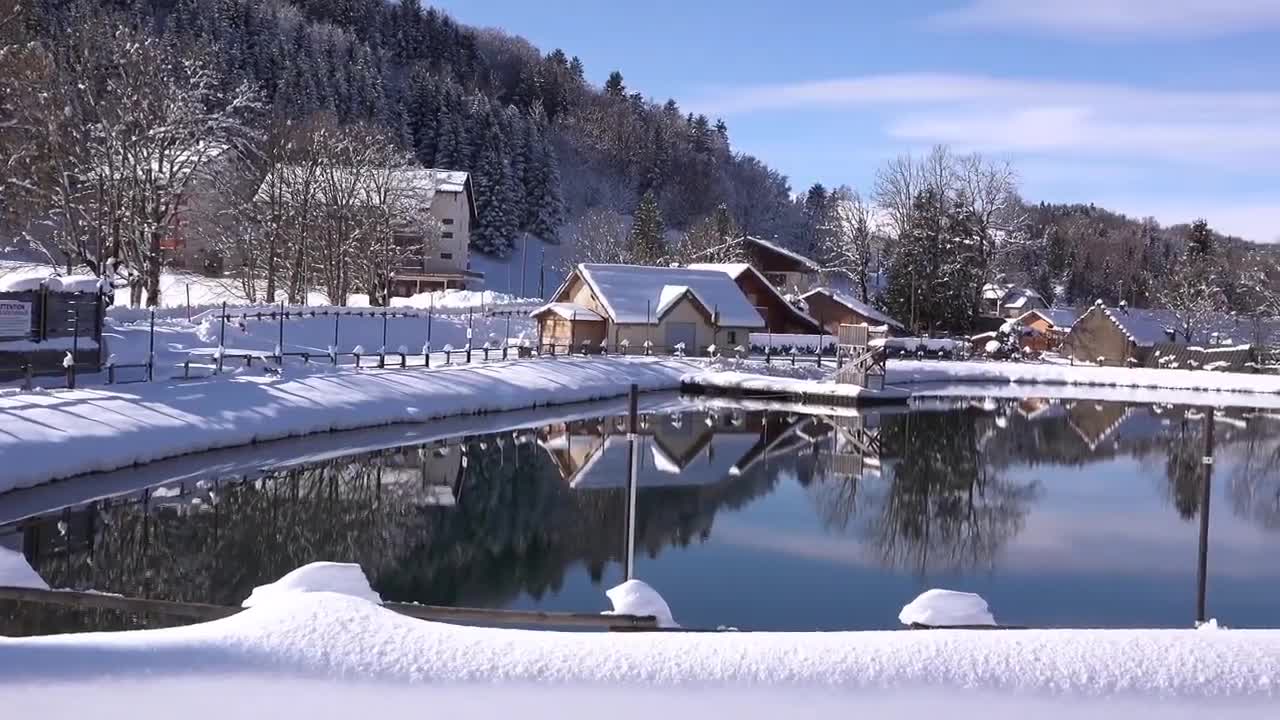 Beautiful Winter Snow House & Snow Falling Status Copyright Free Video, Natural Clips snow hours