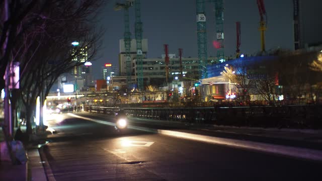 Seoul Cheonggyecheon Stream Night Street Scenery