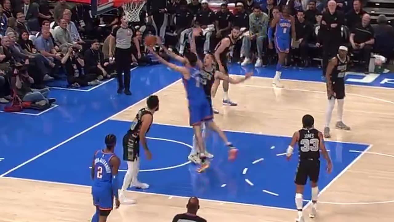 Chet Holmgren goes behind the back past the defense and finishes! SAS-OKC