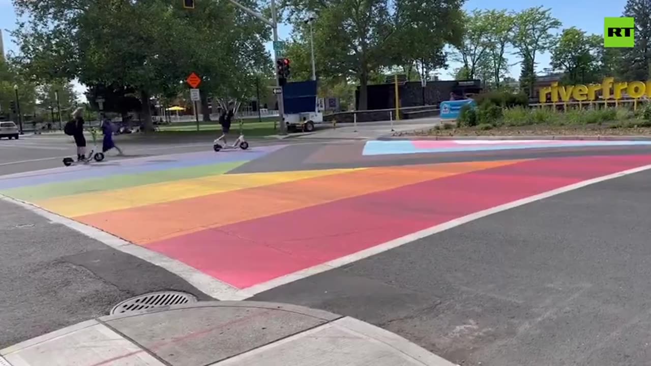 ONLY IN CLOWN WORLD - Teens arrested after driving on pride mural painted in road