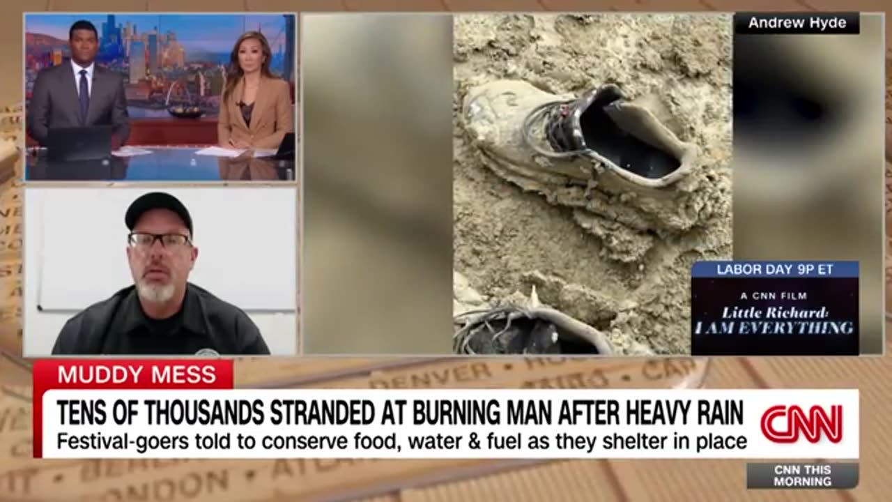 Thousands of people are standard at Burning Man after heavy rains