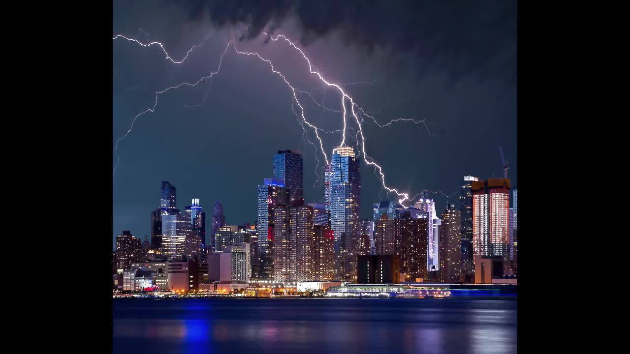 Thunderstorms with lightening bolts