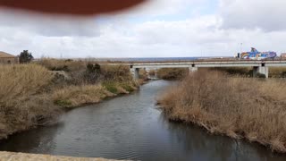 Panoramic view of the river from the left side of the bridge (walking down)