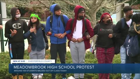 Students protest outside Meadowbrook High School