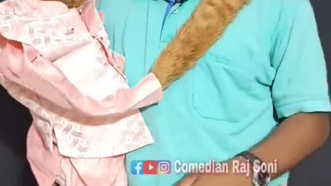 Funny man actor and naughty monkey must watch try not to laugh🤣😂😅