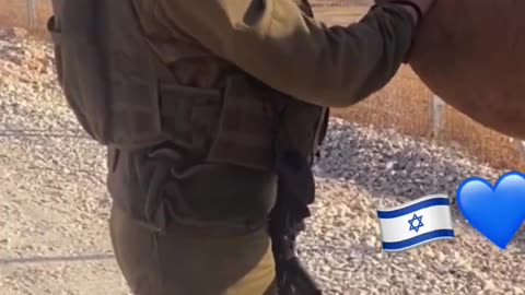 Two female IDF soldiers rescue a camel after finding it with its knee tied to its