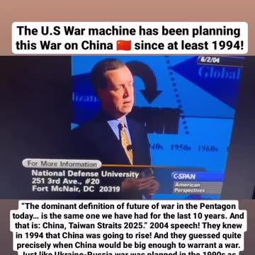 The U.S War machine has been planning this War on China since at least 1994.